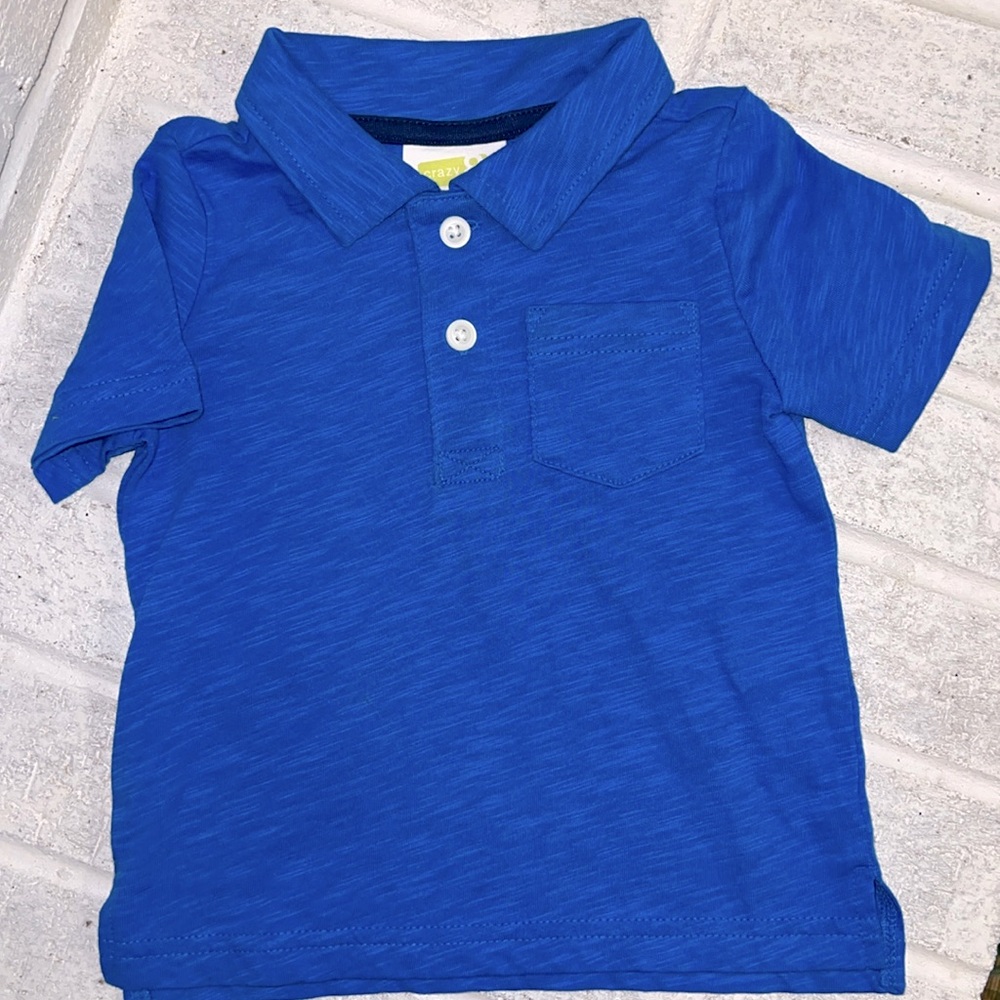 NWT Crazy 8, 6-12 months, blue polo, purchased and forgotten about